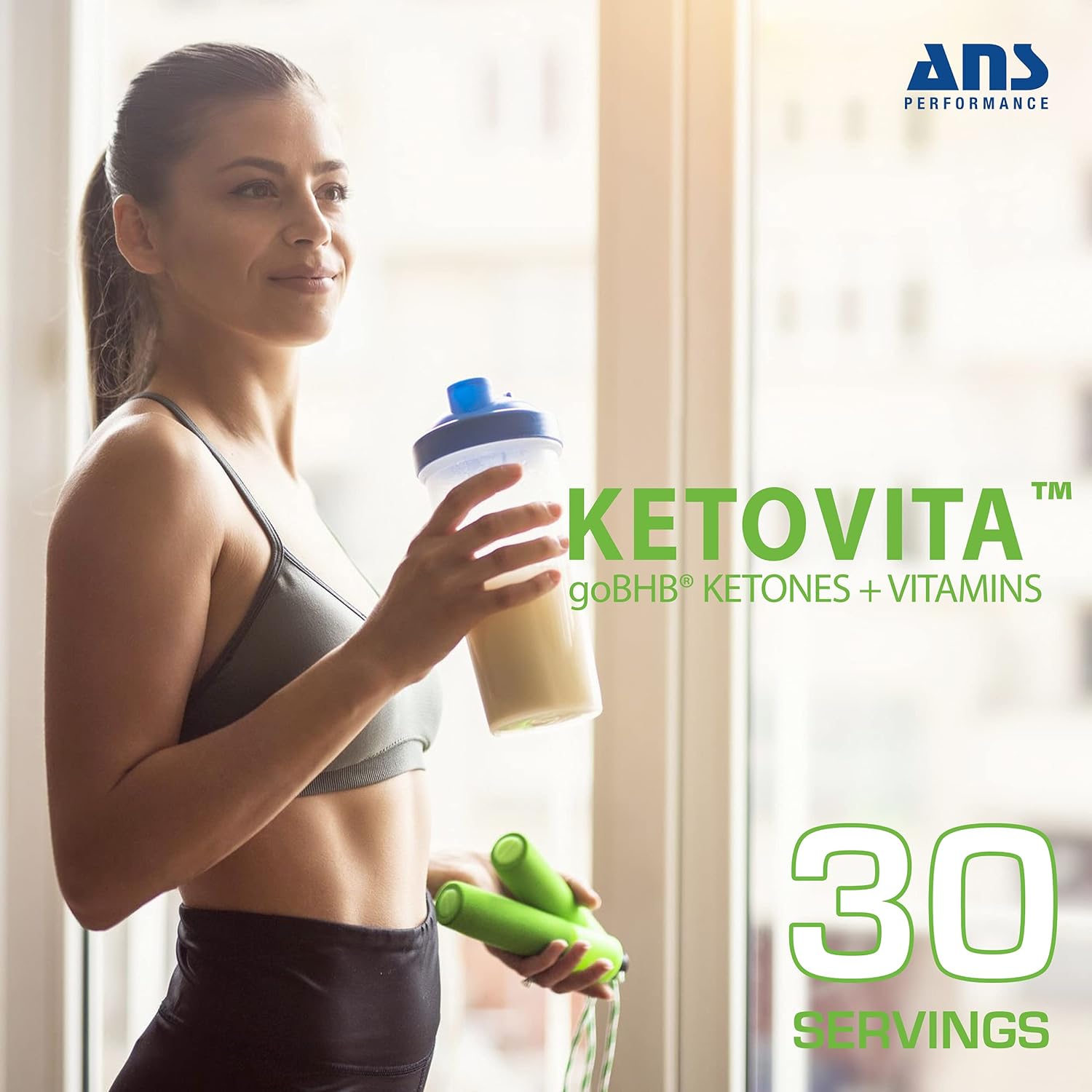 ANS Performance Ketovita BHB Ketones + Essential Daily Vitamins, 232g (30) Servings (Cucumber Lime)