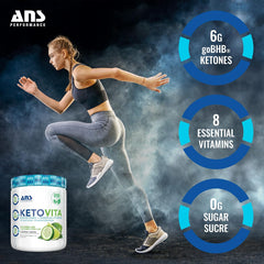 ANS Performance Ketovita BHB Ketones + Essential Daily Vitamins, 232g (30) Servings (Cucumber Lime)