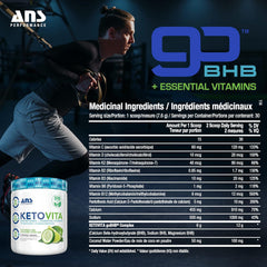 ANS Performance Ketovita BHB Ketones + Essential Daily Vitamins, 232g (30) Servings (Cucumber Lime)