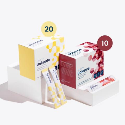 Unicity Feel Great Basic Bundle Offer 9 - Mixed Berry Balance 10 Boxes + Unimate Natural Lemon 20 Boxes