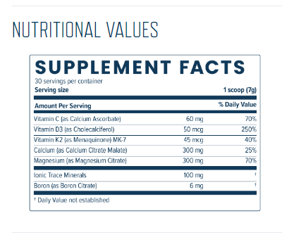 Unicity Bone Fortyify - Calcium Complex Powder for Nourishing Bones (210g)