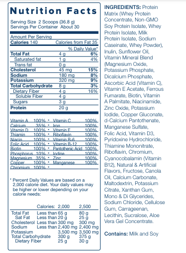 Unicity Complete Vanilla Meal Replacement (1,104 Grams)